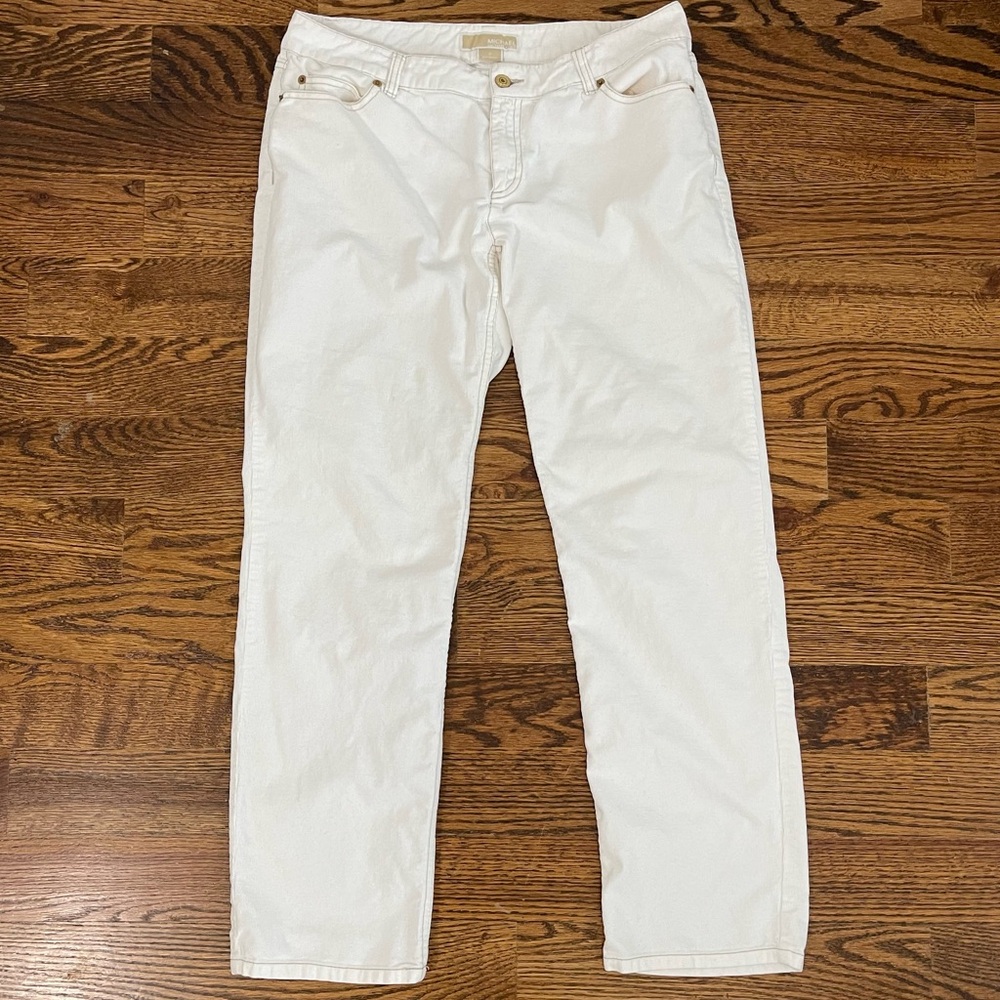 MICHAEL Michael Kors White Straight-Leg Pants